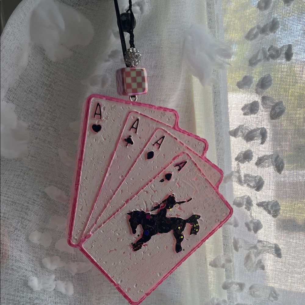 Pink Playing Card Freshie (Peach)